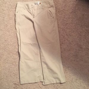 Old Navy Capri pin strip beige and white