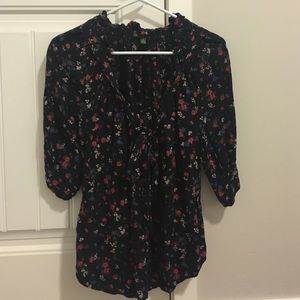 Anthro Floral Peasant Top