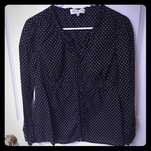 Jones New York Cotton polka dotted top. Super cute