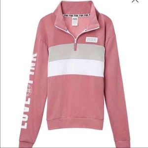 Vs pink boyfriend quarter zip