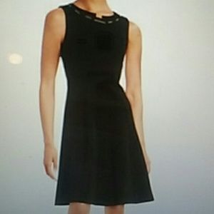 IVANKA TRUMP Fit-and-Flare Dress w/Gold Chain