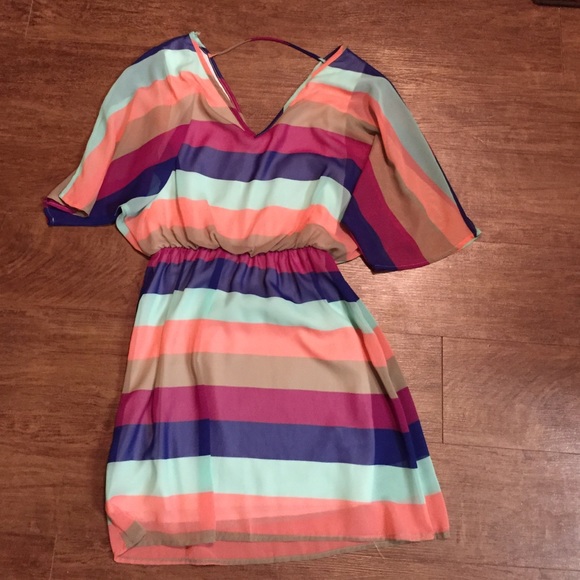 Papaya summer striped dress