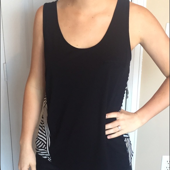 Black tank with sheer pattern back!