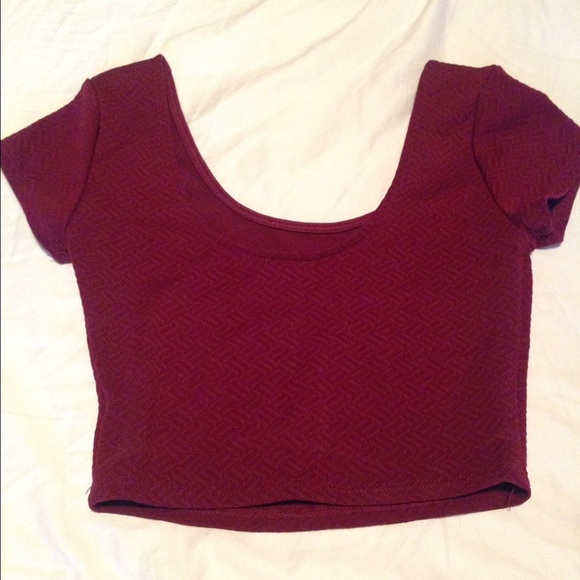 Maroon colored crop top