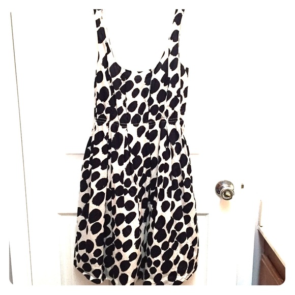 J Crew navy and white dress