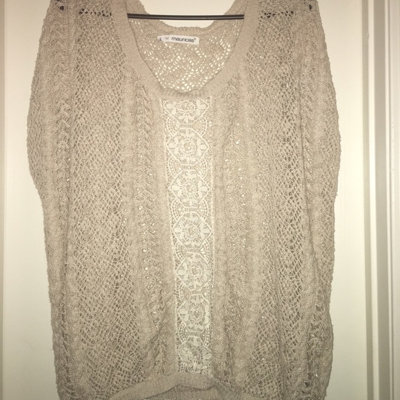 Knit short sleeve blouse