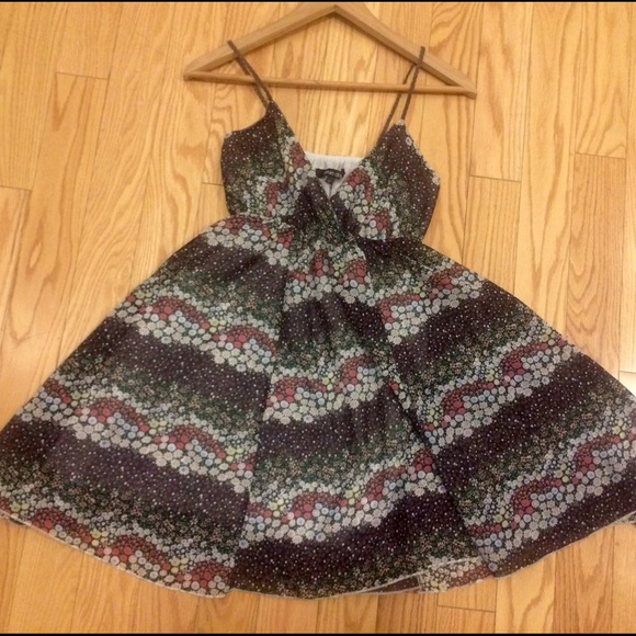 Floral deep V neck dress