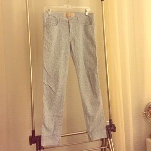 Bella Dahl Blue & Gray Leopard Print Skinny Jeans