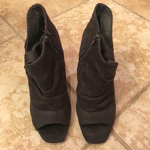 Grey heel booties