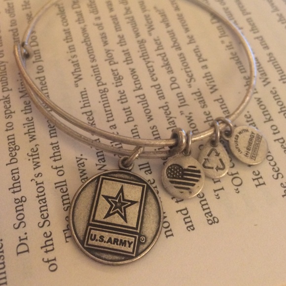 Alex and Ani Army Charm Bangle