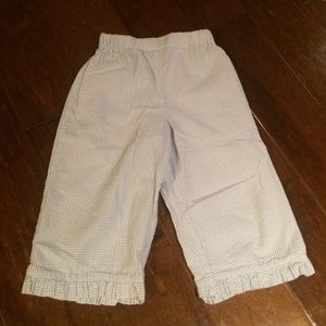 Blue and white checkered pants