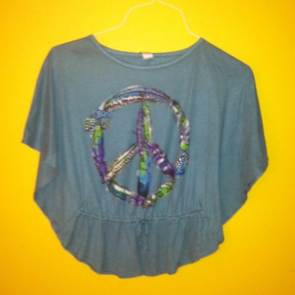 Velvet blue kids pease sign top