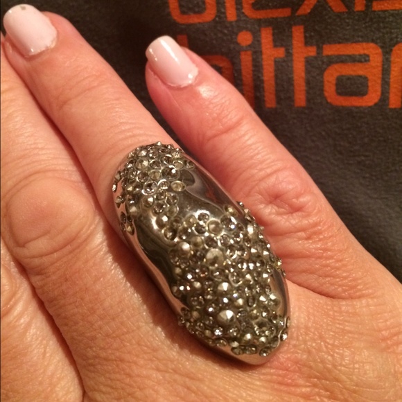Alexis Bittar silver pave crystal gem ring👌