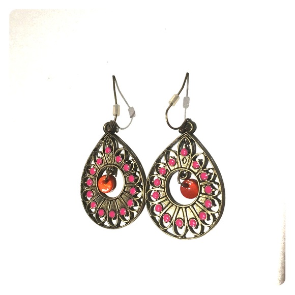 Pink/orange earrings