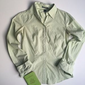 Gap Green and White Subtle Stripes - Long Sleeved