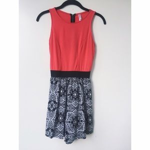 Romper with exposed zipper