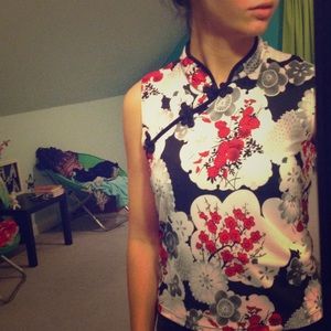 Japanese floral print top