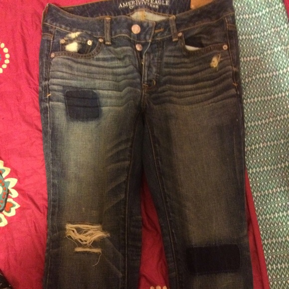 American eagle jeans cropped boyfriend jeans