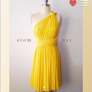 Yellow Infinity dress with matching bandeau/slip