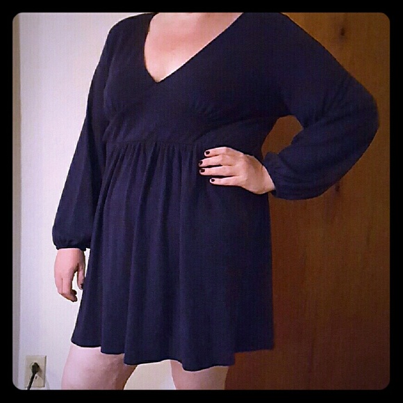 Navy blue sweater dress