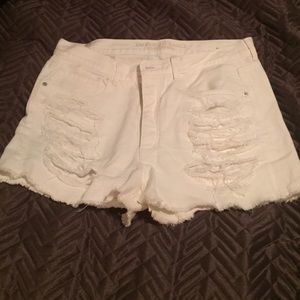 High waisted white shorts from American eagle