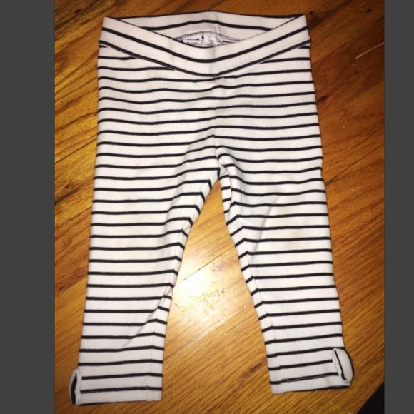 Janie and Jack Black Striped/Bow Ankle Leggings