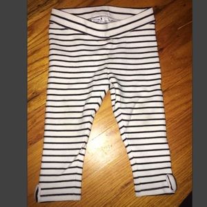 Janie and Jack Black Striped/Bow Ankle Leggings