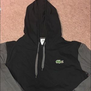 Black and gray Lacoste hoodie