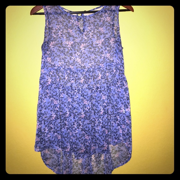 Sheer floral print tunic
