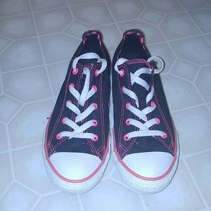 Rare Black and Hot Pink Low-Top Converse