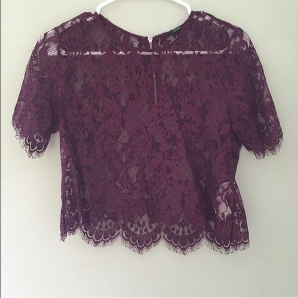 Forever 21 Tops - Purple lace crop top.