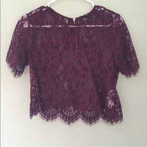 Purple lace crop top.