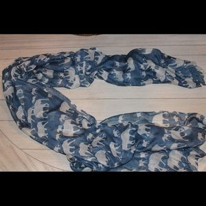 Blue & white elephant scarf