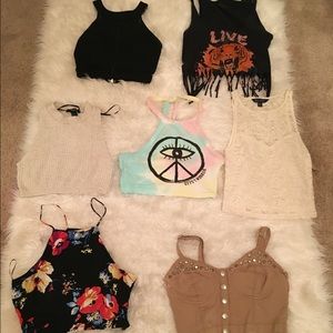 $25 takes ALL! LOT OF 7 CROP TOPS!