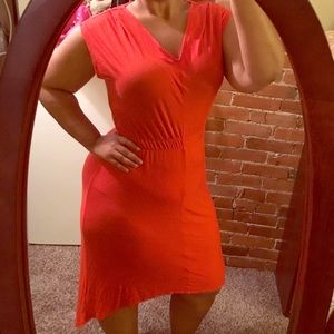 Orange High-Low Dress