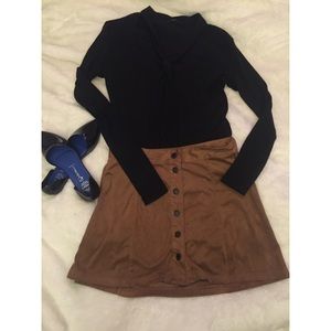 Brandy Melville Black Long Sleeve Neck Tie V-Neck!