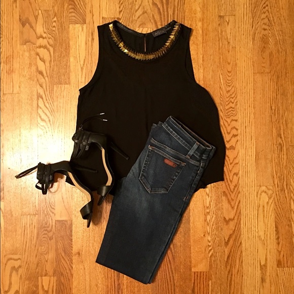 ❗️SOLD❗️Astr Black Sheer Studded Top - Picture 3 of 4