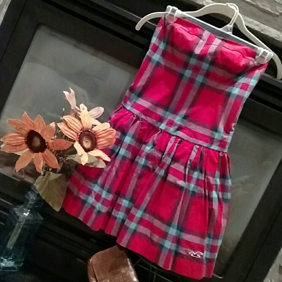 Hollister Plaid, Strapless Mini Dress