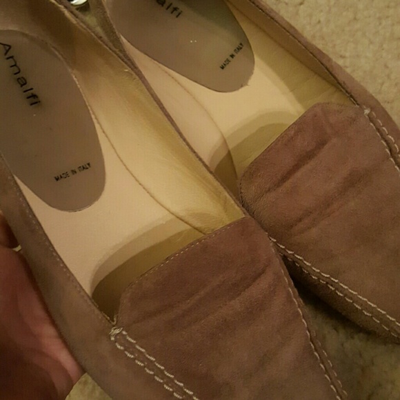 Made in Italy Suede leather tan flats 1" - Picture 2 of 4