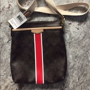 NWT Coach Signature Stripe Swingpack