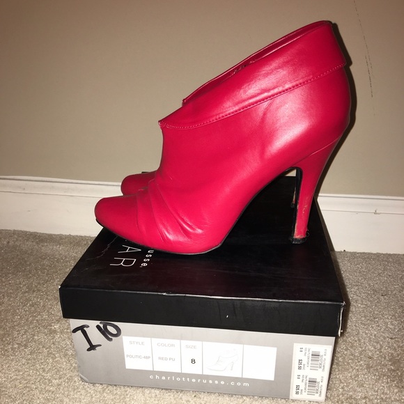 Red bootie heels.