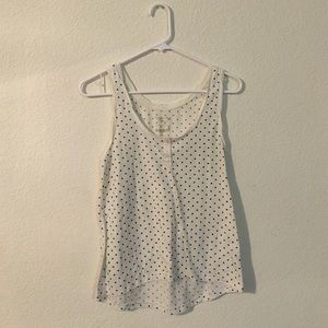 American Eagle White Polka Dot Tank Top