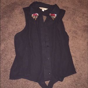 Bedazzle tank top that ties in the front