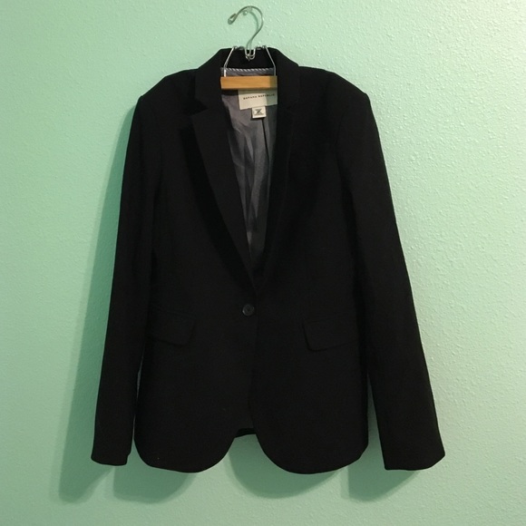 Banana Republic One Button Lightweight Wool Blazer