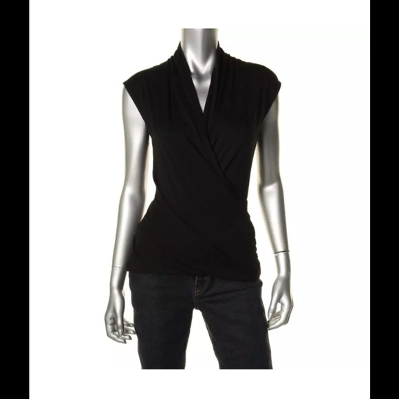 NWT Vince Camuto surplice sleeveless drape v neck