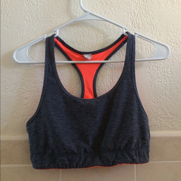 Dark heather gray sports bra