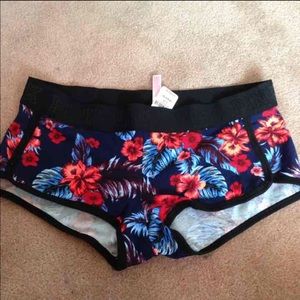 Victoria secret pink floral logo boyshort