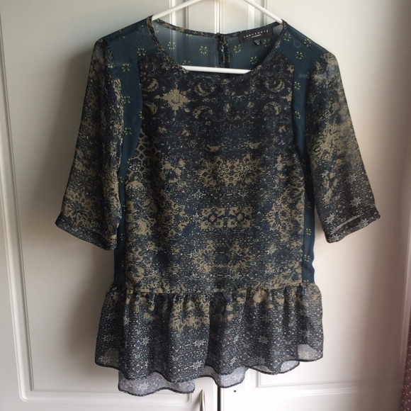 Anthropologie sheer peplum blouse NWOT