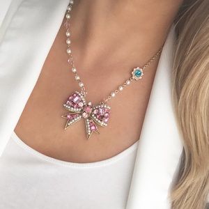 Betsey Johnson Jewelry - Betsey Johnson pink rhinestone bow necklace Betsey Johnson Jewelry - Betsey Johnson pink rhinestone bow necklace