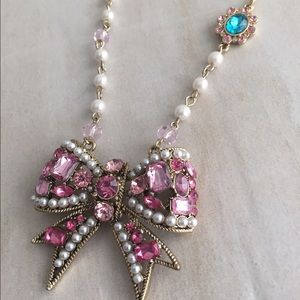 Betsey Johnson Jewelry - Betsey Johnson pink rhinestone bow necklace Betsey Johnson Jewelry - Betsey Johnson pink rhinestone bow necklace